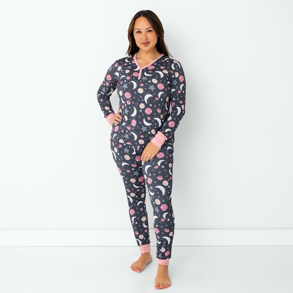 Little Sleepies To the Moon & Back Women's  Long Sleeve Top and Pants Pajama Set - Picture 1 of 12